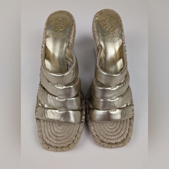 Vince Camuto Women's Molisana Espadrille Wedge Sandal 9M in Egyptian Gold NEW - Picture 8 of 9